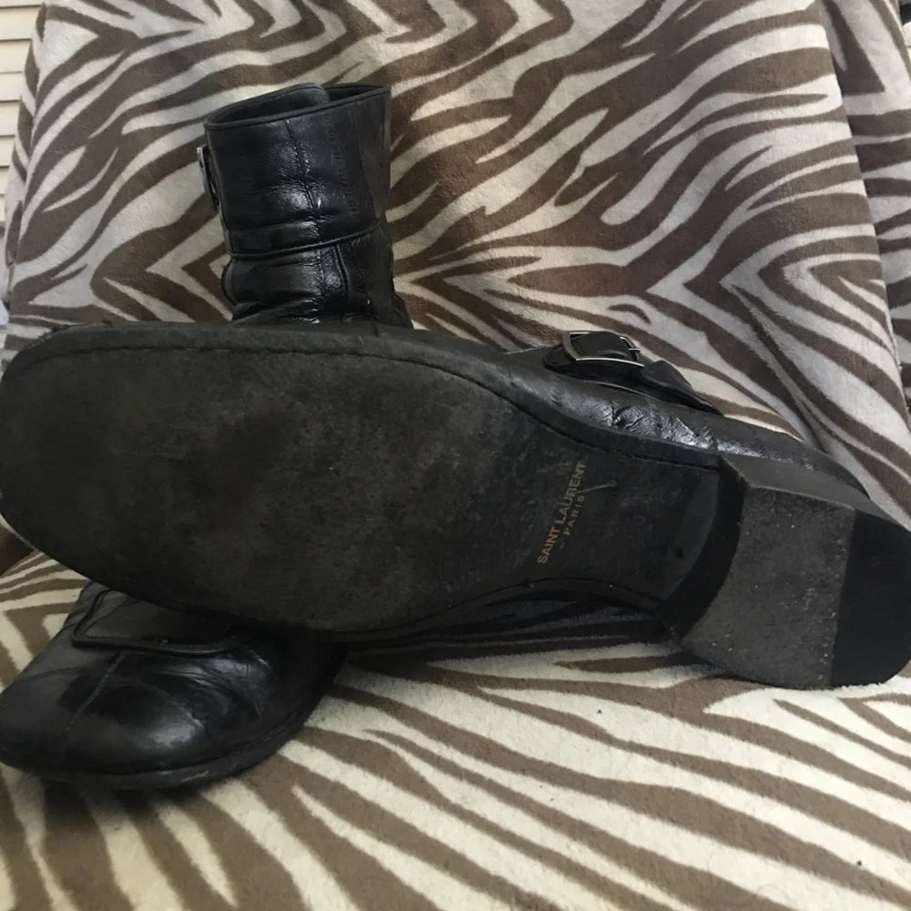 SAINT LAURENT Miles 30 Zip Eel Skin Boots - Picture 5 of 10